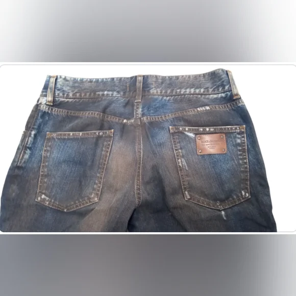 Dolce & Gabbana Distressed Denim Ripped Design Size 48